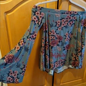 Off the shoulder floral boho top